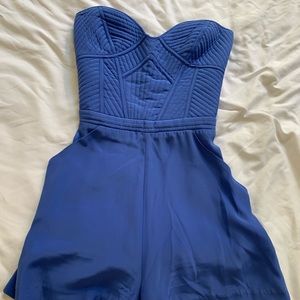 Blue Strapless Romper W/ Pockets!